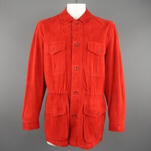 VALSTAR 42 Red Suede Four Pocket Drawstring Waist Coat